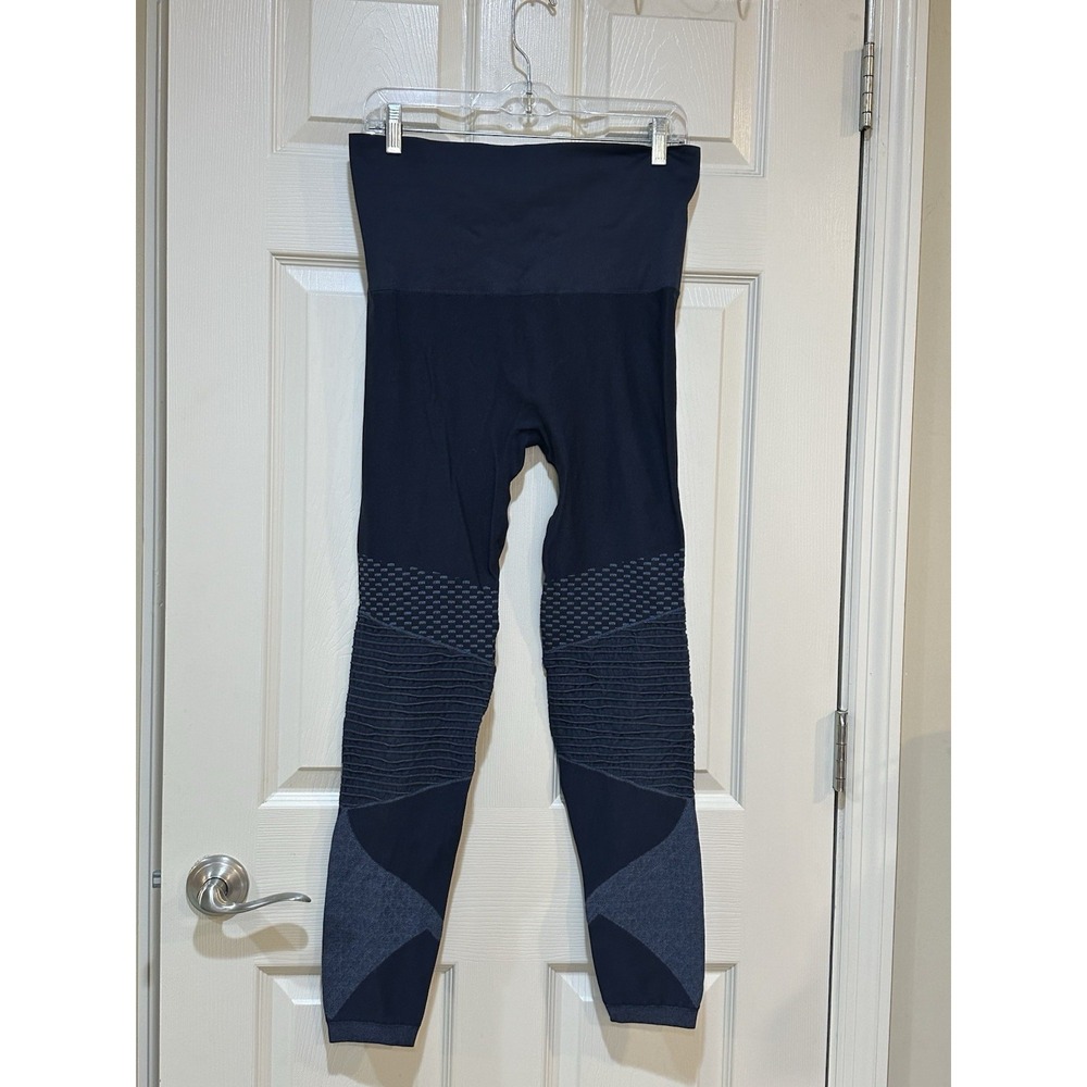 Spanx Women Seamless Moto Leggings Slimming Tummy Control Indigo Sky Size XL